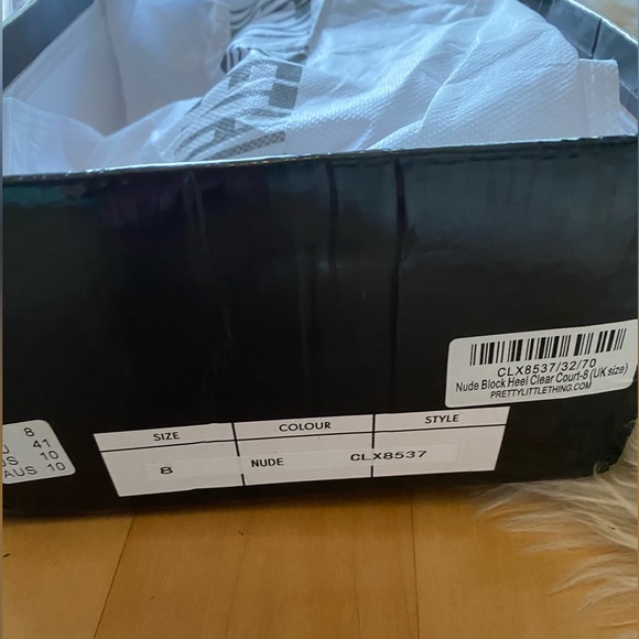 Nude Block Heel Clear Court Pumps - Picture 11 of 11